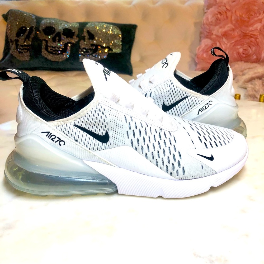 Nike Air Max 270 White Black Athletic Shoes